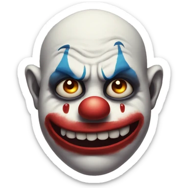 sad demon clown with one tear sticker