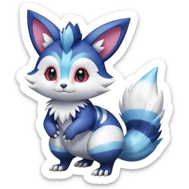 Shiny Exotic Colorful Gradients Furret-Meowstic-Zangoose-Hybrid (Full body) sticker