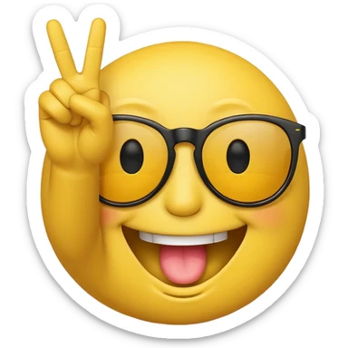 smiley face with sunglasses throwing up the peace sign  sticker