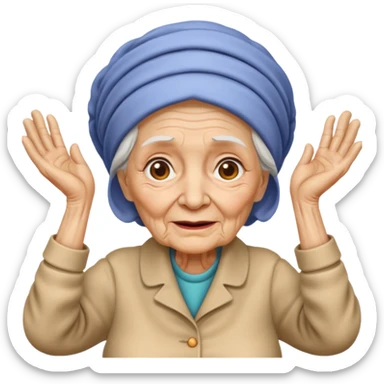 Old lady hands up raise the roof sticker