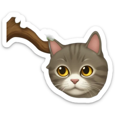 gato persa subido a un árbol sticker