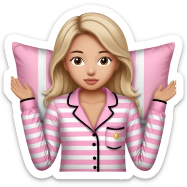 victoria secret pjs light pink and black stripes women sticker