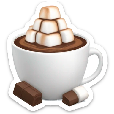 Hot chocolate with marshmallows Christmas themed  sticker