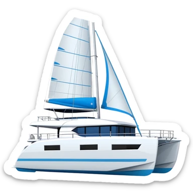 make a 50ft catamaran lagoon styled faceing to the right  sticker