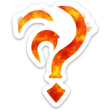 A blazing Aries zodiac symbol made of fire, glowing red and orange with embers flying around. sticker