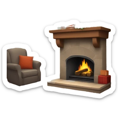 A cozy fireplace sticker
