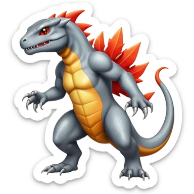  Cool Edgy Shiny Greymon-Charmeleon-Reptile full body sticker