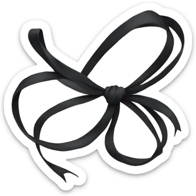 Black bow long strings sticker