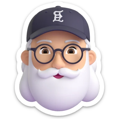adventurer with small beard, glasses and backwards baseball cap sticker