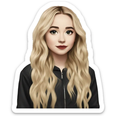 Sabrina Carpenter as in the cover of her last album sticker