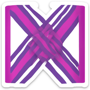 A flag with three wide stripes. The first one fuschia, the second one purple and the last one blue sticker