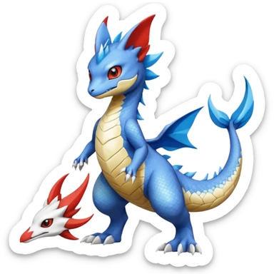 Gabite-Veemon-Digimon-Latias-Peppercat-Pokémon-Flamedramon-fusion-animal-hybrid-creature, Full body  sticker