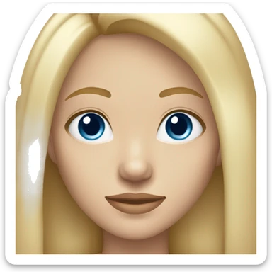 Young very light skin girl Blonde and straight hair with blue eyes sticker