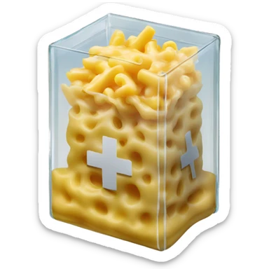 Box of Mac n cheese in emergency glass box  sticker