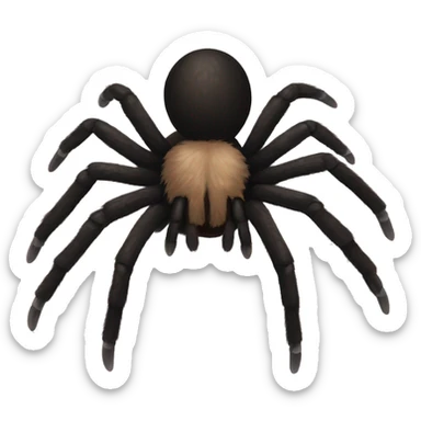 black and brown tarantula with a white bow  sticker