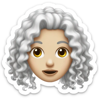 white girl withe curly hair zombie sticker