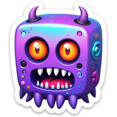 Analog horror four-dimencional space glitched monster sticker