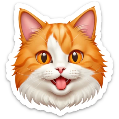 cat sticking out tongue  sticker