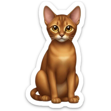 Abyssinian cat play a small fur ball sticker