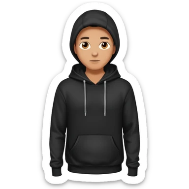 fullbody Mysterious man in black hoodie, hands in pockets sticker