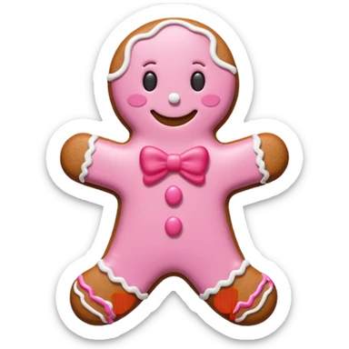 christmas gingerbread pastel pink and red sticker