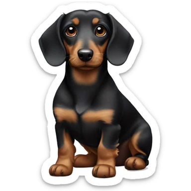 A wirehaired daschund with black hair sticker