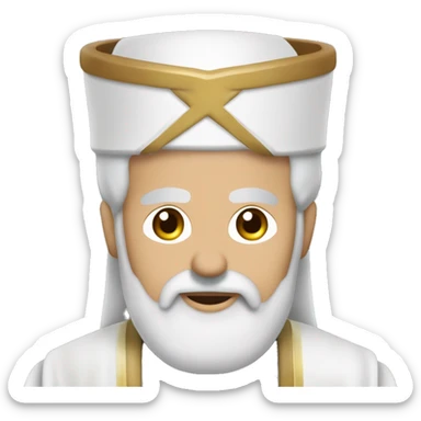 Un sacerdote de piel marrón, que tenga espejuelos, que tenga barba blanca y que tenga espejuelos y que esté orando sticker