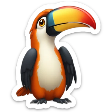 Renard avec un toucan sticker