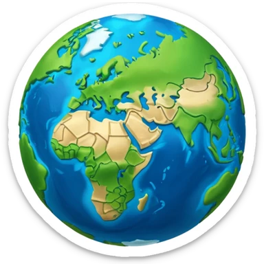 3d planet earth with building sticker
