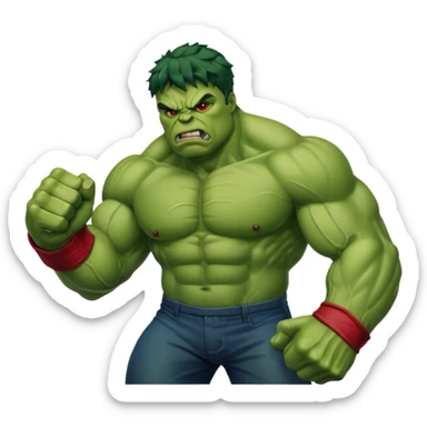 Angry hulk with big fist sticker