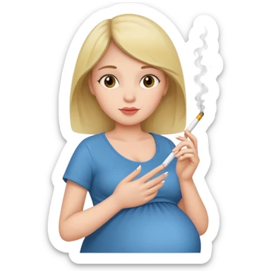 Pregnant woman smoking a cigarette  sticker