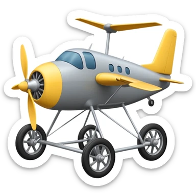 Emoji-style aircraft landing gear with a single wheel and strut, simplified design, clean lines, cartoon-like, isolated on white background, minimal shading sticker