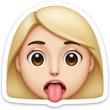 Roll eyes and Stick out tongue sticker