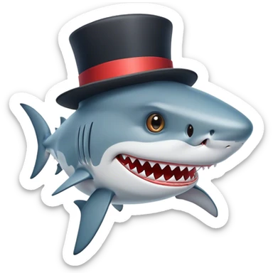Shark with a top hatuuu sticker