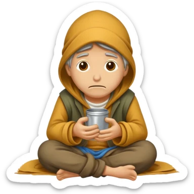 beggar who is also a homeless person sticker