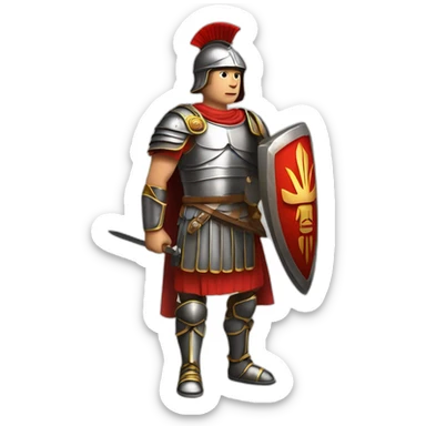 roman legionary with shield and pilla sticker