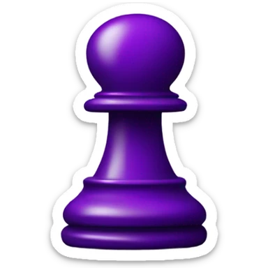 purple chess piece pawn split down the middle with a dark purple  sticker