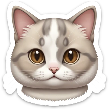 half person half grey and white munchkin cat sticker