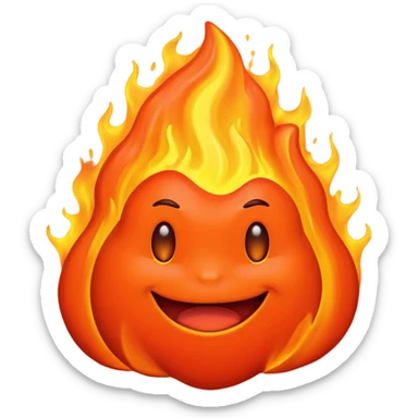 create an emoji of a little lava flow, no face just the lava, no volcano, something like a stain sticker