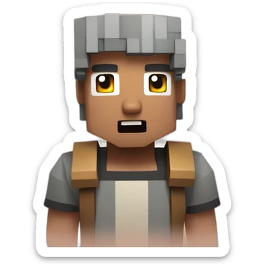 Minecraft villager shocked sticker