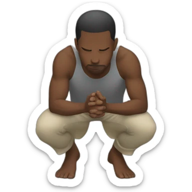 A person kneel down sticker