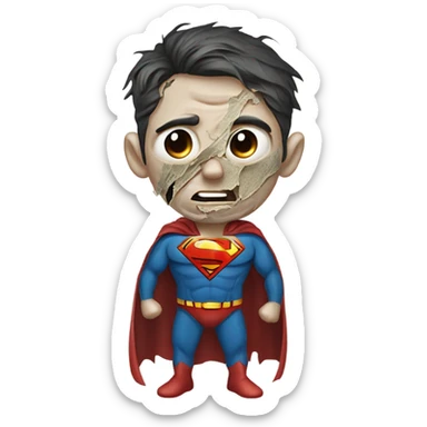 superman as a zombie sticker