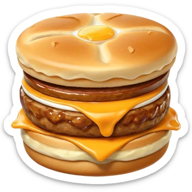 Egg mcmuffin egg sausage cheese in an existing muffin sticker