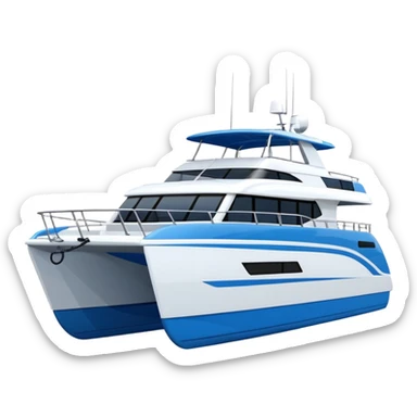 a lagoon SIXTY 7 power catamaran with no wording on it facing to the right  sticker