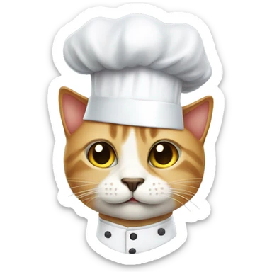 chef cat with a mostache sticker