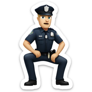 Mad Caucasian Police officer takes a knee sticker