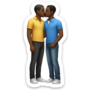 Black gay men kissing  sticker