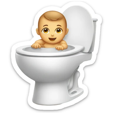 baby Sitting on the toilet in the bathroom sticker
