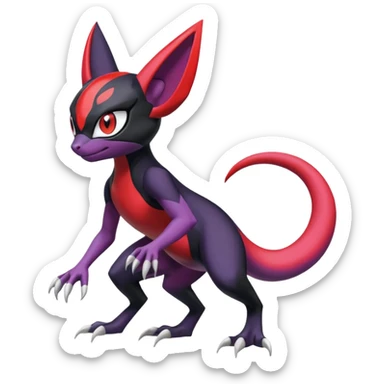 Colorful Cool Badass  Meloetta-Noibat-Guilmon-Darkrai-Sneasel-Pokémon-Fakémon-fusion-hybrid-creature sticker