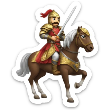 yavuz sultan selim riding a horse and holding a sword sticker
